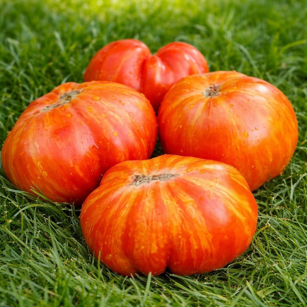 Merlin Red DWARF MERLIN RED – red striped tomato